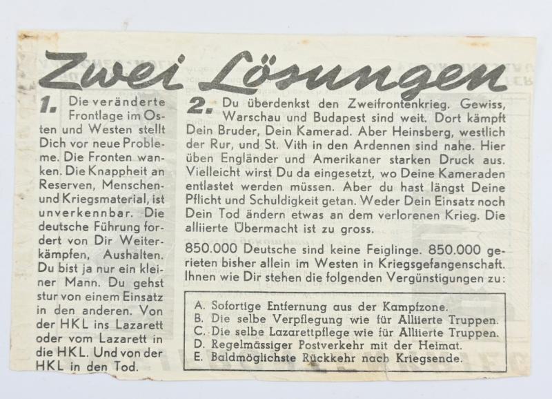 Allied WW2 Droppingsflyer 'Zweifrontenkrieg'