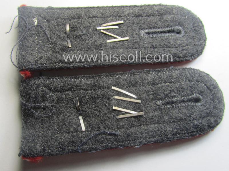 Pair of - fully matching! - neatly 'cyphered', WH (Luftwaffe) NCO-type shoulderstraps as was intended for a: 'Wachtmeister des Flakartillerie-Abteilungs o. Rgts. 34'