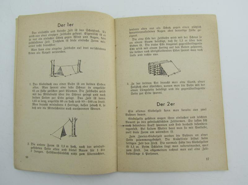 Instruction booklet on how to correctly set up tents