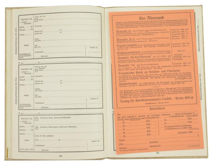 German Third Reich 'Ahnenpass' Ancestral Passport