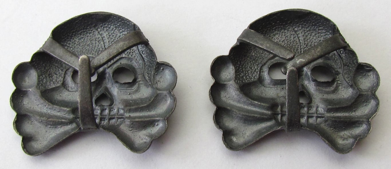 Wehrmacht Heer Panzer Totenkopf Collar Tab Insignia – Matching Pair
