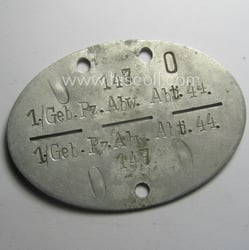 Aluminium-based, WH (Heeres) 'Gebirgsjäger- o. Panzer-Abwehr'-related ID-disc bearing...