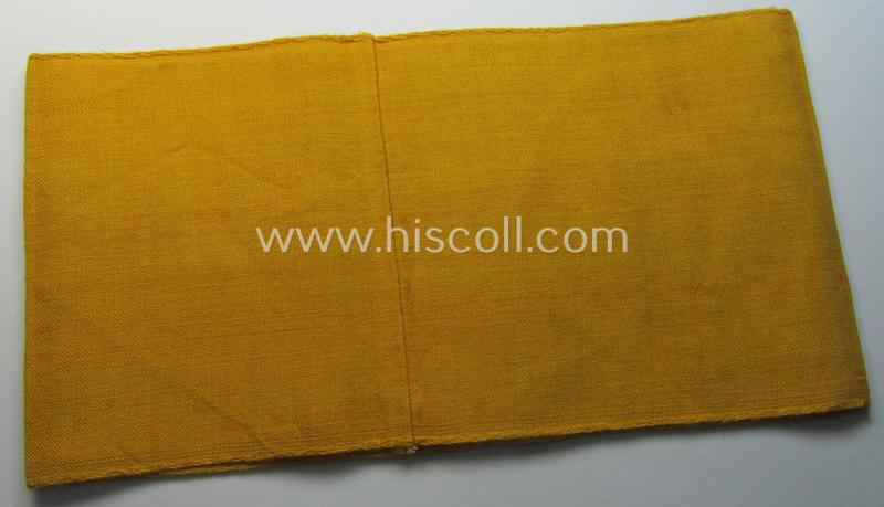 Golden-yellow-coloured- and/or linnen-based armband (ie. 'Armbinde') entitled: 'Waffen-SS'