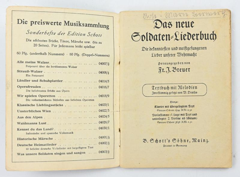 German WH Marching Songs Pocket Book