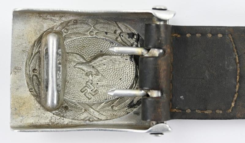 German LW Beltbuckle with Leather Tab 'GB' 1940