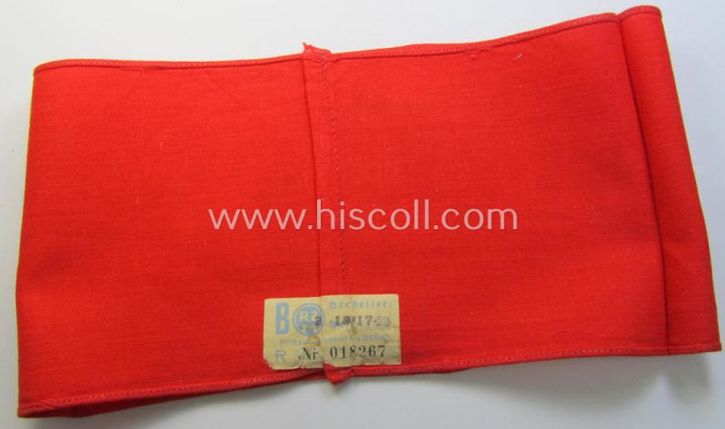 Attractive, linnen-based armband (ie. 'Armbinde') as was intended for usage by the staff of the: 'SA-Wehrmannschaften' (being a hardly used example that still shows its period-attached so-called: 'RzM'-etiket)