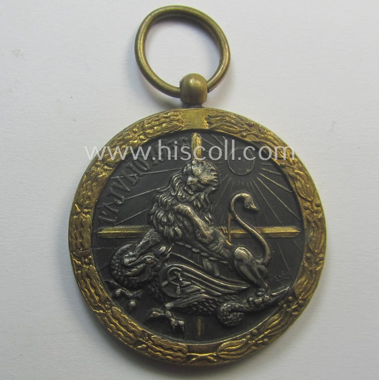 Spanish-issued, Spanish Civil-War commemorative-medal called: 'Medalla de la Campaña 1936-1939' that came together with its clearly confectioned ribbon
