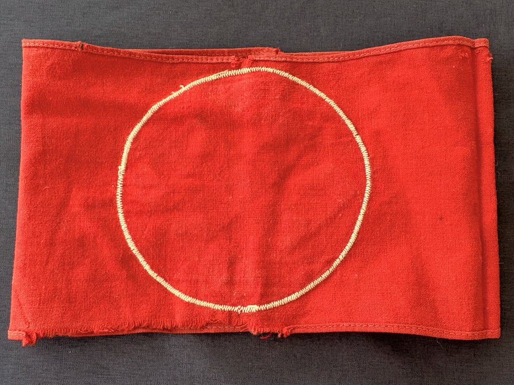 AUTHENTIC GERMAN WW2 EARLY NSDAP NAZI PARTY ARMBAND 3 PART CONSTRUCTION.