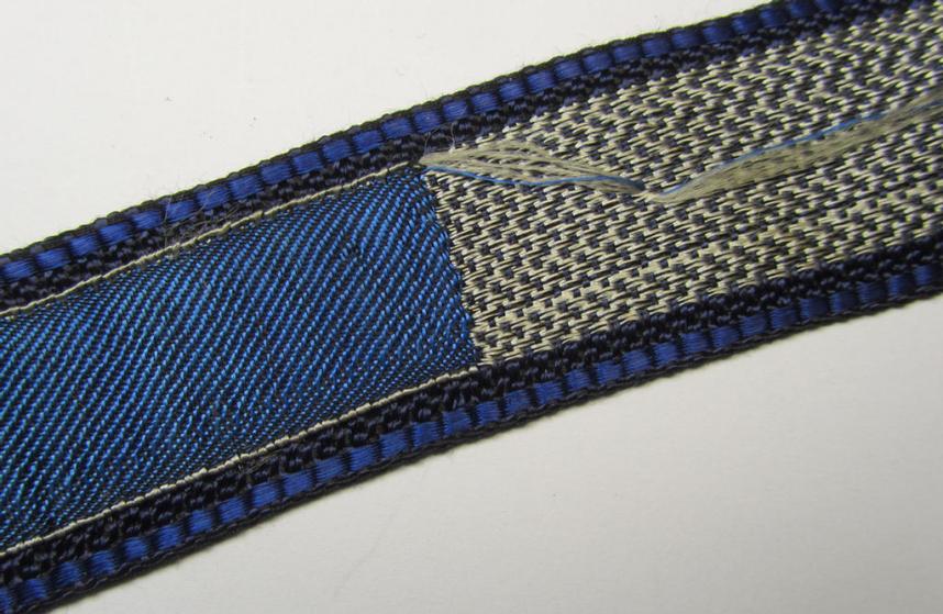 Very attractive - and/or full length ie. never worn! - flat-wire-constructed-, 'N.S.-Volkswohlfahrt' (N.S.V.) ie. 'Deutsches Arbeitsfront' (D.A.F)-related cuff-title (ie. 'Ärmelstreifen') entitled: 'Werkfrauengruppe'