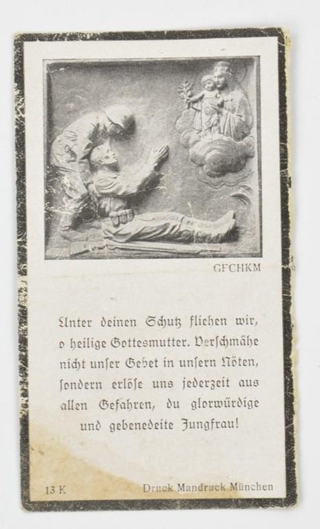 German WH Deathcard 'Felix Porzelt'