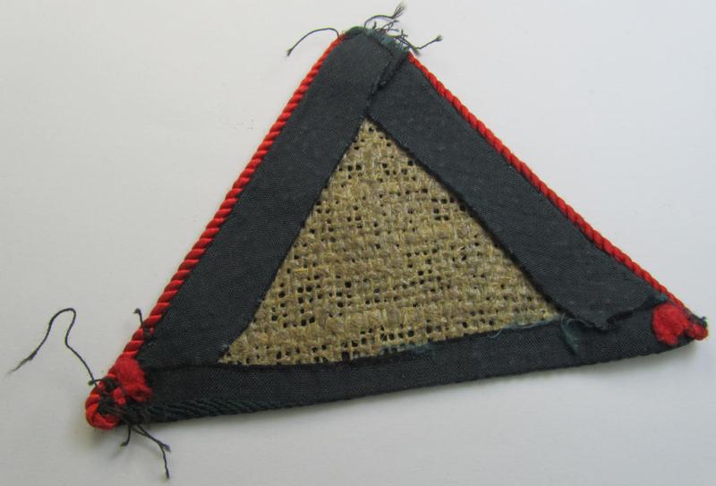 Attractive - and scarcely found! - EM- (ie. NCO-) pattern 'Reichsluftschutzbund' (ie. 'RLB'-) service-armbadge as executed in the neat 'BeVo'-weave-pattern as was specifically intended for usage by the: 'RLB-Werkluftschutz Sachsen'