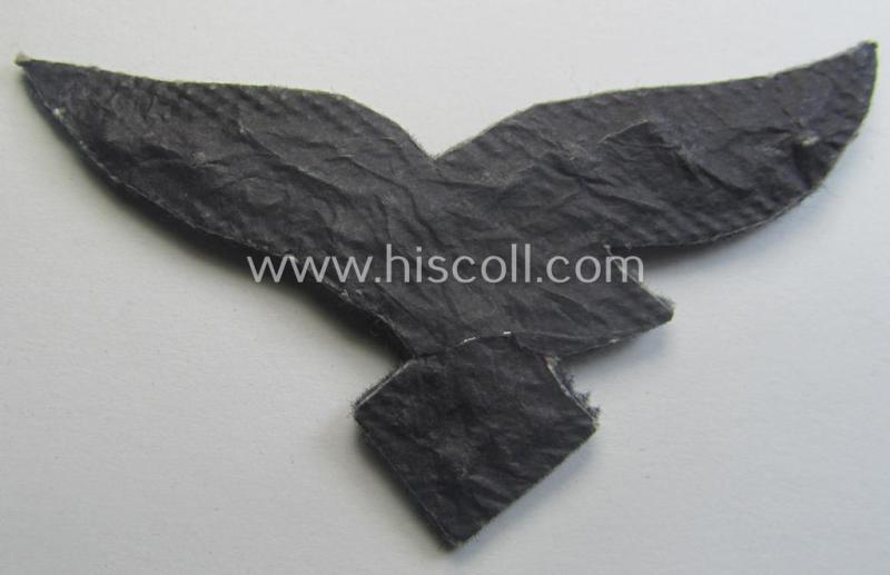 WH (Luftwaffe) officers'-pattern visor-cap-eagle (ie. 'Adler für LW-Offiziers-Schirmmütze') being a neatly hand-embroidered example of the: 'Extra Qualität'