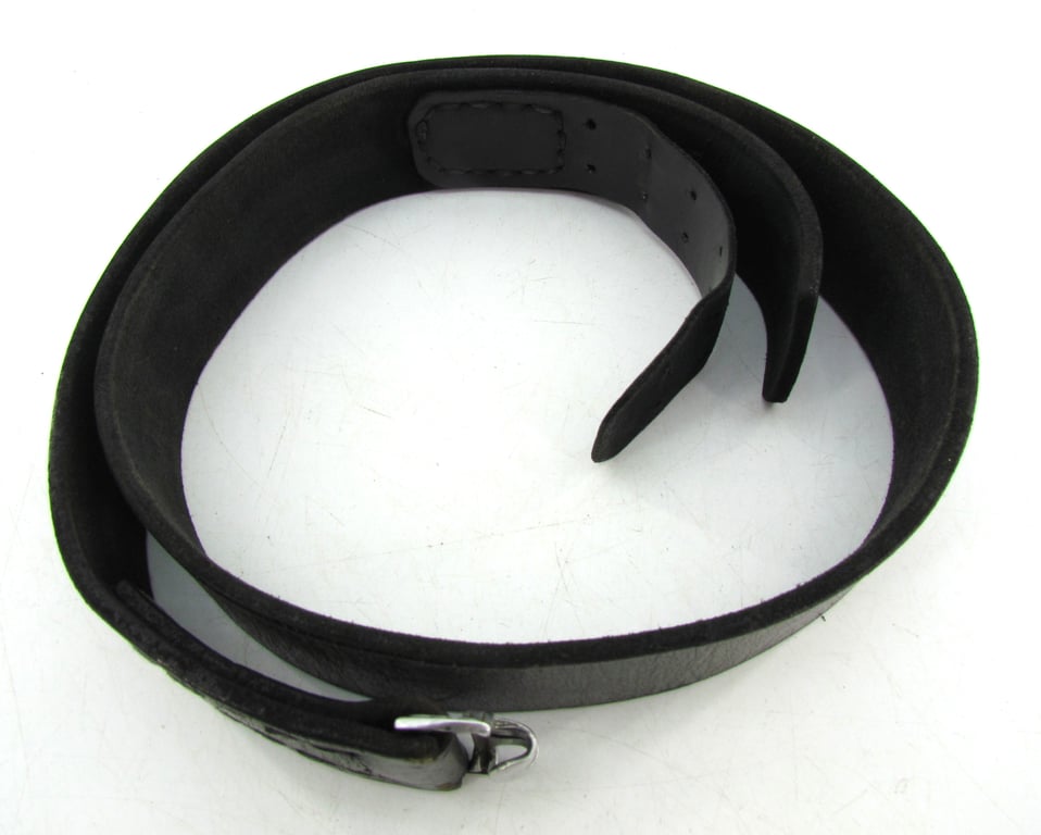 Early Wehrmacht leather equipment belt with aluminum hook