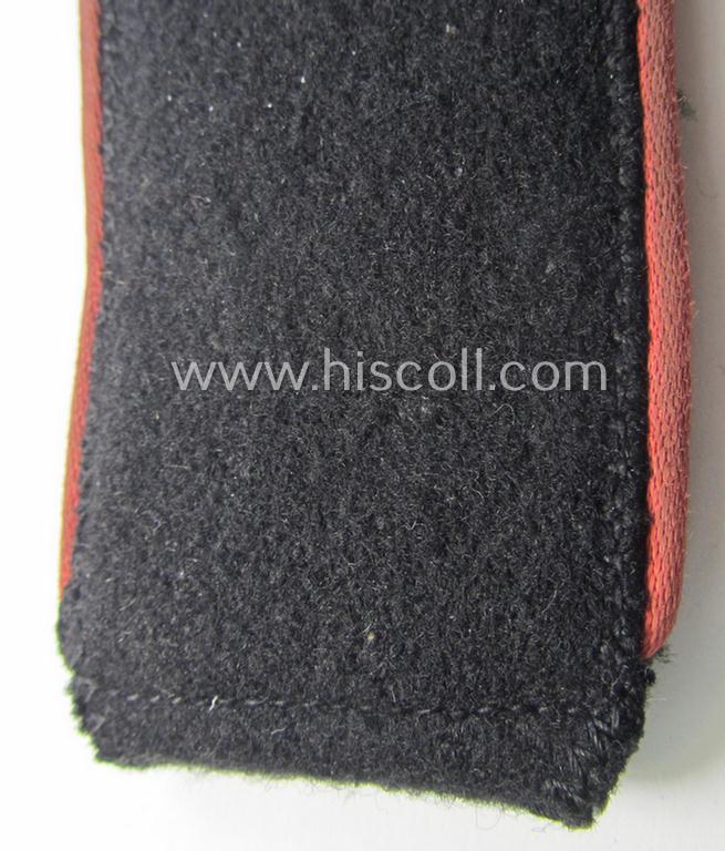 Attractive - albeit regrettably single! - Waffen-SS, EM-type shoulderstrap as piped in the bright-pink-coloured branchcolour as was intended for usage by an: 'SS-Mann' who served within the: 'SS-Panzer-Truppen'