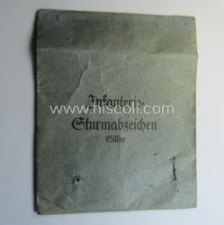 'Zellstoff'-based medal-pouch entitled: 'Infanterie-Sturmabzeichen - Silber' (or: silver-class...