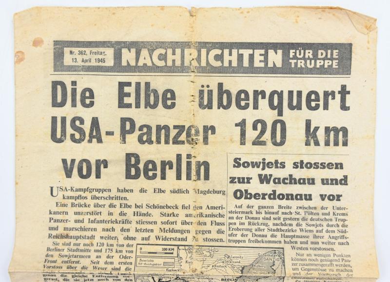 Allied WW2 Droppingsflyer 'Nachrichten für die Truppe' 13 April 1945