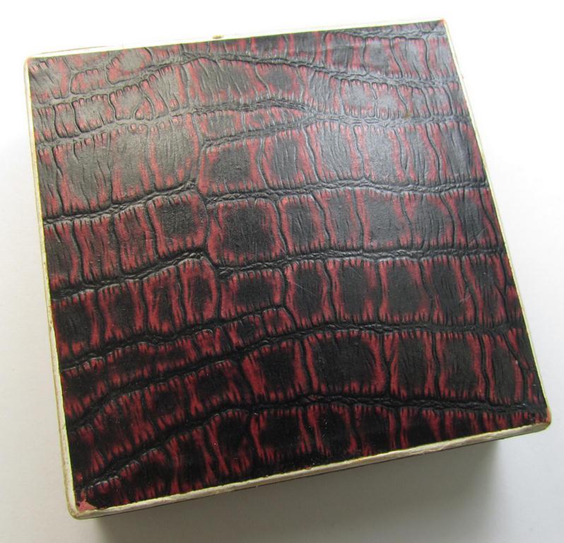 Attractive, golden-toned- (ie. 'Feinzink'-based) so-called: SA- ie. ('Sturmabteilungen'-) related, commemorative-plaque entitled: 'Kampftage der SA - Gruppe Franken - 1938' and showing the text: 'Dem 1. Sieger' and that comes in its period et...