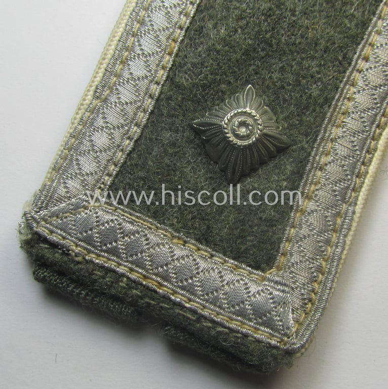 Neat - regrettably single but nevertheless scarcely encountered! - WH (Heeres) later-war period- (ie. 'simplified'- ie. 'M44- o. M45'-pattern-) NCO-type shoulderstrap as intended for - and clearly worn by! - a: 'Feldwebel der Infanterie-Trpn.'