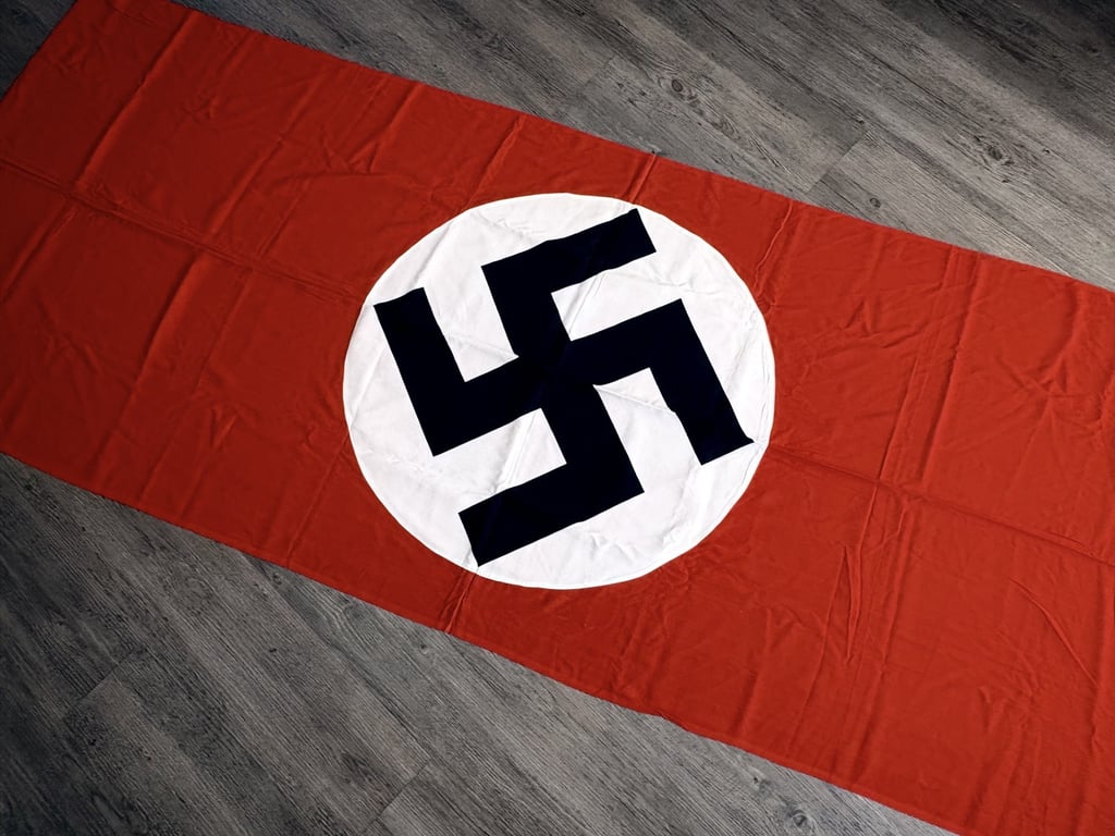 GERMAN WWII LARGE THIRD REICH NSDAP NAZI DOUBLE SIDED DRAPE