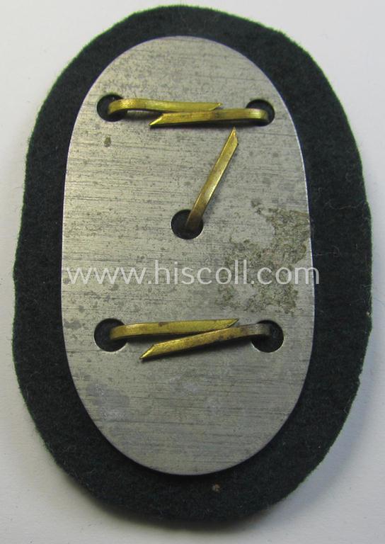 WH (Heeres) trade- and/or special-career insignia as executed on darker-green-coloured wool: 'Steuermann' (ie. enigineer-boat-pilot)