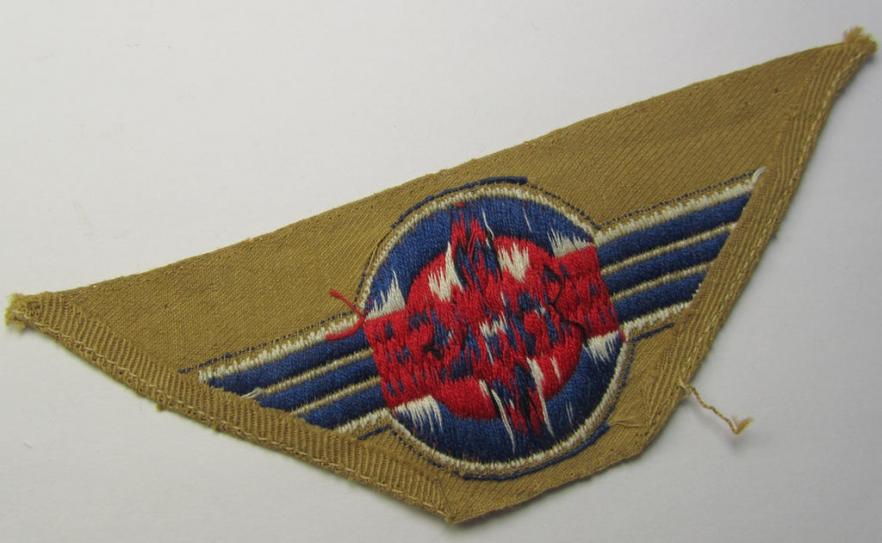 Attractive - and actually rarely seen! - HJ (ie. 'Hitlerjugend') pre-war- (ie. after 1938-) so-called: 'Ärmelabzeichen' (ie. arm-badge) that was intended for usage by a member who served within the so-called: 'Luftsportscharen'