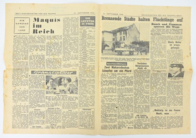Allied WW2 Droppingsflyer 'Nachrichten für die Truppe'