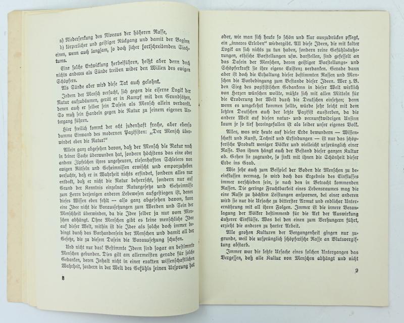 Adolf Hitler Booklet 'Volk und Rasse'