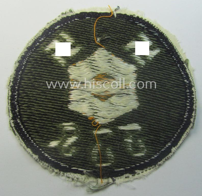 Minimally used - and with certainly rarely encountered! - (larger-sized!) SA- (ie. 'Sturmabteilungen'-) related, arm-patch as executed in the neat 'BeVo'-weave pattern as was intended for a member serving with the: 'SA-Feldjägerkorps'