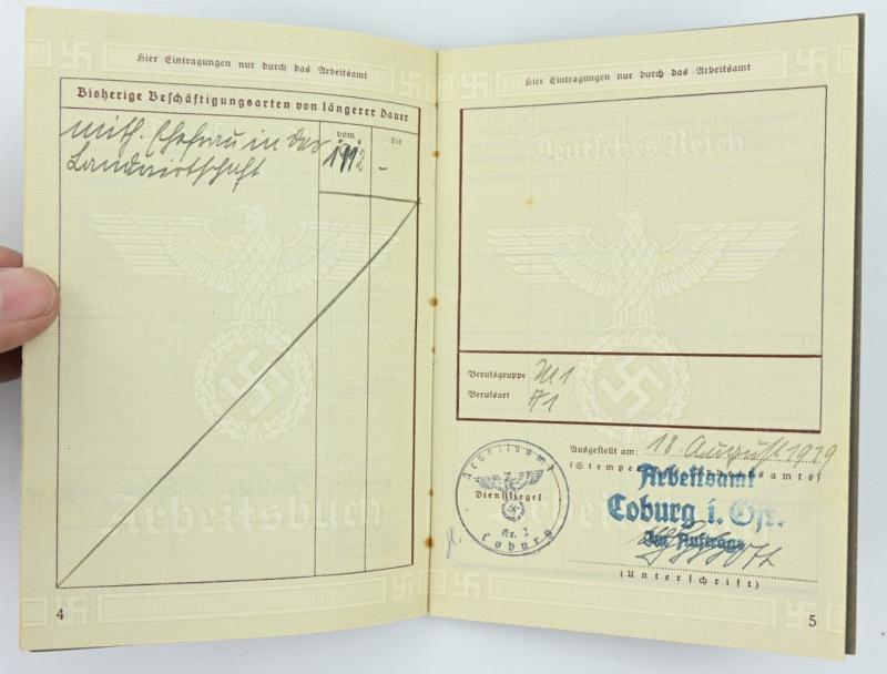 German Third Reich 'Arbeitsbuch' Workerspass