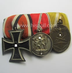 3-pieced, WWII- (ie. TR-) period medal-bar (ie. 'Ordenspange')...