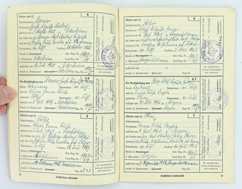 German Third Reich 'Ahnenpass' Ancestral Passport