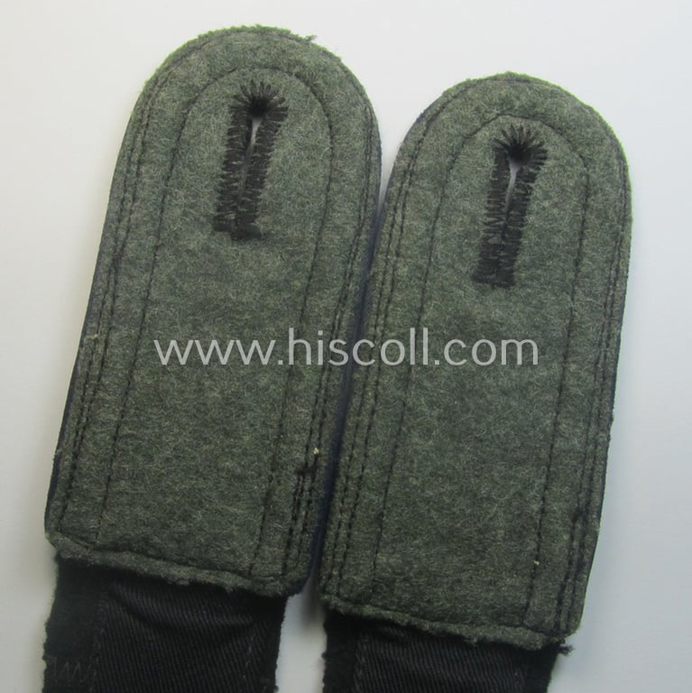 Pair of Waffen-SS, NCO-type shoulderstraps as piped in the darker-blue-coloured branchcolour as was intended for usage by an: 'SS-Unterscharführer' who served within the: 'SS-Sanitäts-Trpn.'