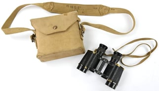 British WW2 Binocular with Carrying Pouch