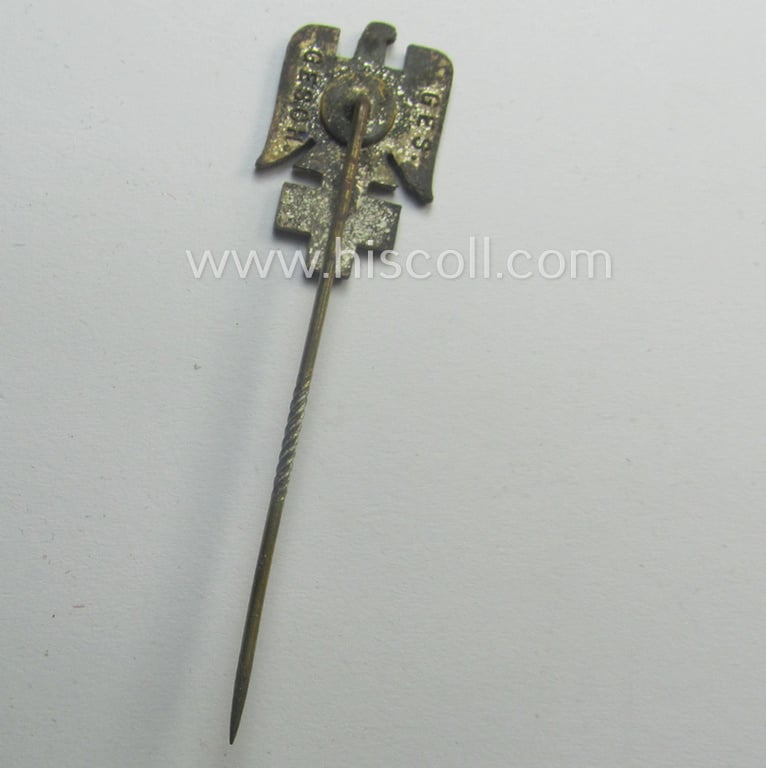 Early-period- (ie. first-pattern!) DRK (ie. 'Deutsches Rotes Kreuz') civil-attire badge (ie. 'Zivilabzeichen des D.R.K.') being a detailed example that shows a: 'Ges.Gesch.'-patent-designation on its back