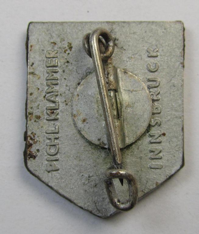 Attractive - and unusally seen! - multi-coloured enamelled and detailed, so-called: 'Gaumeisterabzeichen für Kombinationsschiessen in Silber 1943 des Standschützenverbandes Tirol-Vorarlberg'