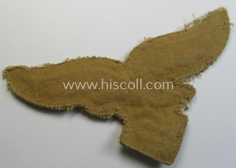 Superb - clearly used and actually very scarcely found! - WH (Luftwaffe) 'tropical'-issued- (ie. DAK or 'Deutsches Afrika Korps'-related) EM- ie. NCO-type breasteagle as was specifically intended for usage on the tropical-tunic