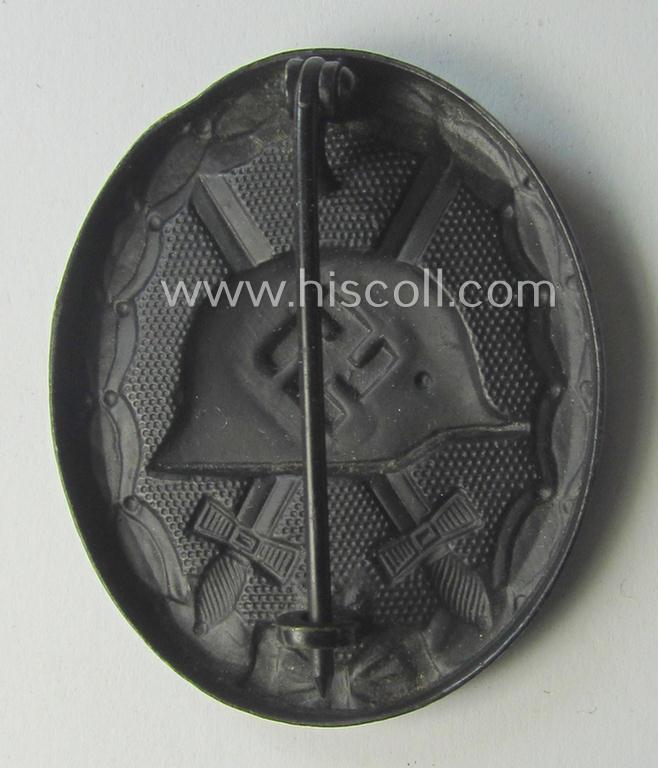 Attractive - albeit non-maker-marked and non-magnetic! - example of a black-class wound-badge (or: 'Verwundeten-Abzeichen in Schwarz') that comes in an overall very nice- (ie. I deem hardly used- nor worn-), condition