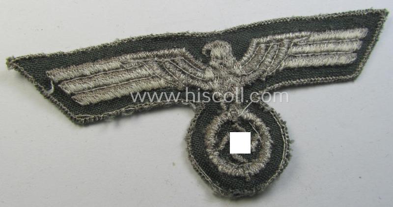 Neat - and simply never used nor tunic-attached! - WH (Heeres) breasteagle (ie. 'Brustadler für Mannschaften u. Unteroffiziere') being of the 'last-ditch'- (ie. later-war-period-) and/or machine-embroidered-pattern