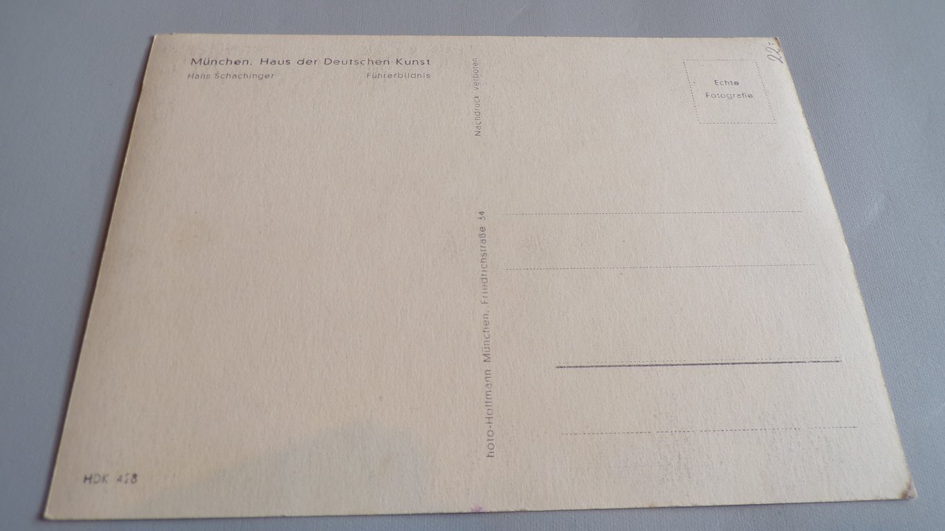 Haus der Deutschen Kunst Hitler Portrait Postcard