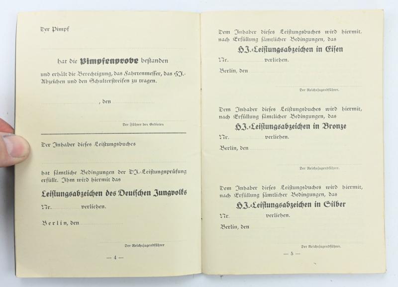 German Hitler Youth Leistungsbuch