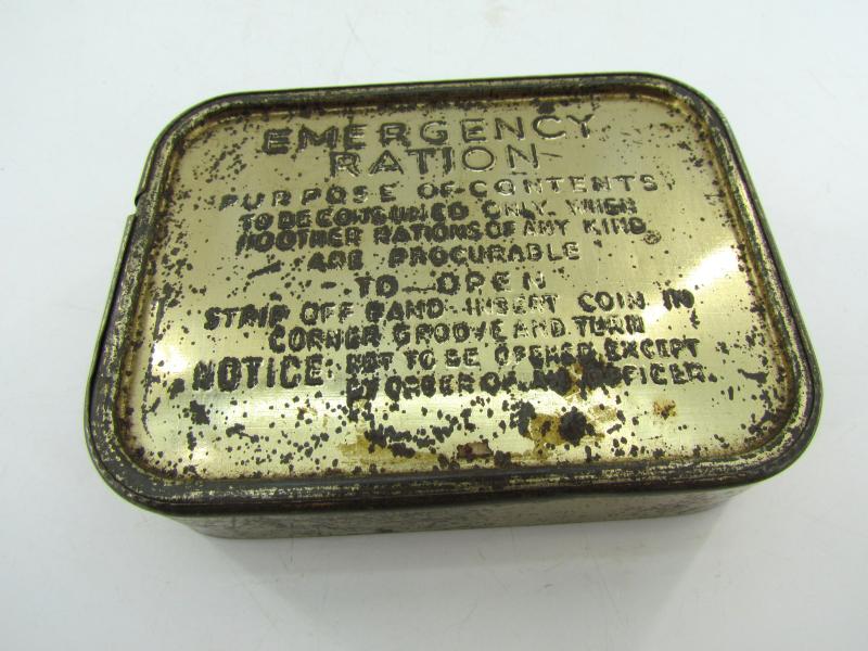 British WWII Emergency Ration Tin Can ( Full )