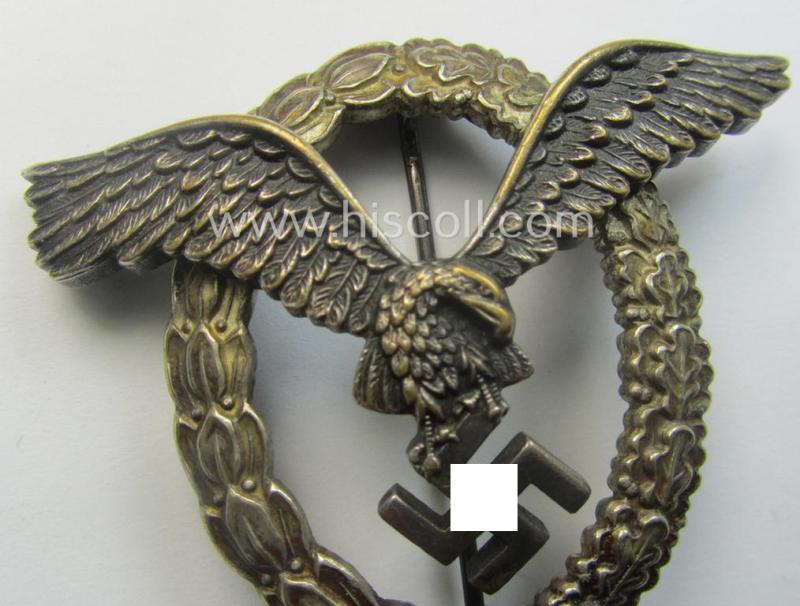 WH (Luftwaffe) war-badge (ie. 'LW-Flugzeugführer-Abzeichen' or: pilots'-war-badge) by the 'Berg & Nolte'-company