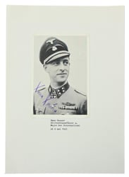 Signature of Waffen-SS KC Recipient 'Hans Hauser'