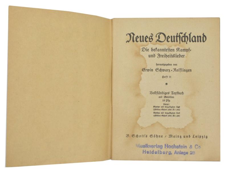 German Third Reich Song Book