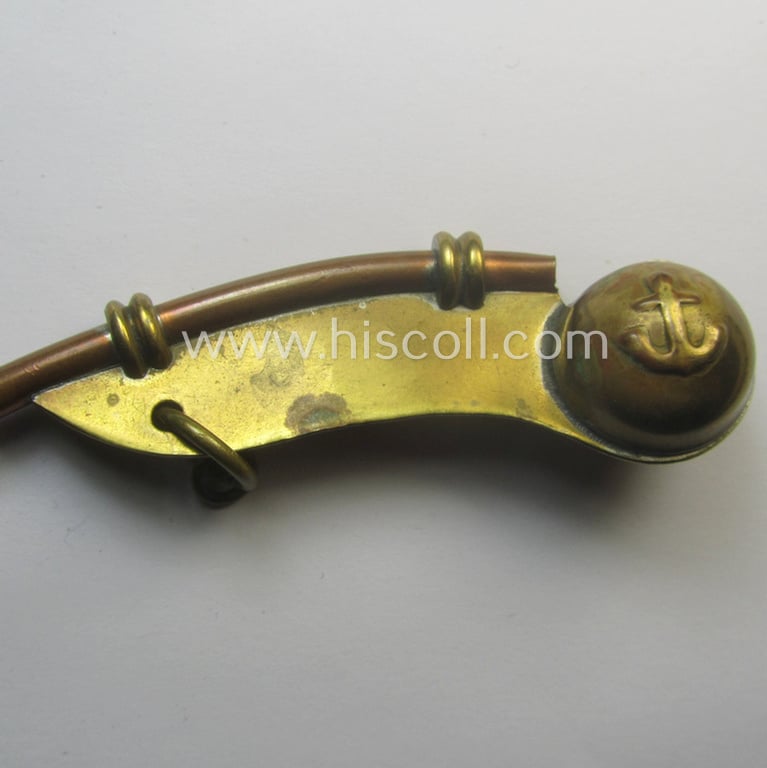 WH (Kriegsmarine) flute (ie. 'Bootsmanns-Flöte') that is constructed from multi-coloured, copper-based material