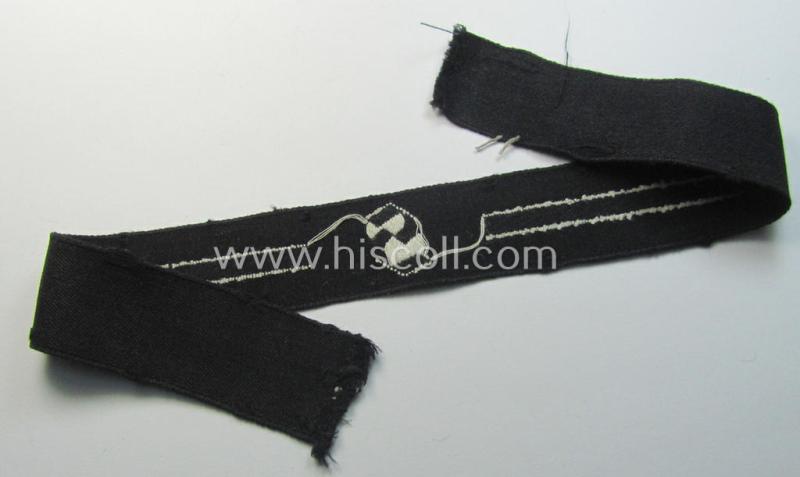 RAD (ie. 'Reichsarbeitsdienst') EM- (ie. NCO-) pattern, commemorative cuff-title (ie. 'Dienstärmelstreifen') depicting a capital 'S'-character (as was intended for commisioned-staff working on the various 'Westwall'-fortifications)