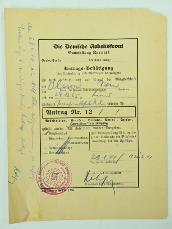 German DAF Member Document set