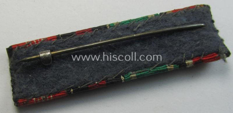 Four-pieced - and unusually found! - WH (Heeres) ribbon-bar (ie. 'Band- o. Feldspange') showing resp. the ribbons for an: 'EKII.Kl.', an: 'Ostvölker Tapferkeits-Med. mit S.', a: Czech 'Anschluss'-medal and a: 'Deutsche Olympia-E.medaille 193...