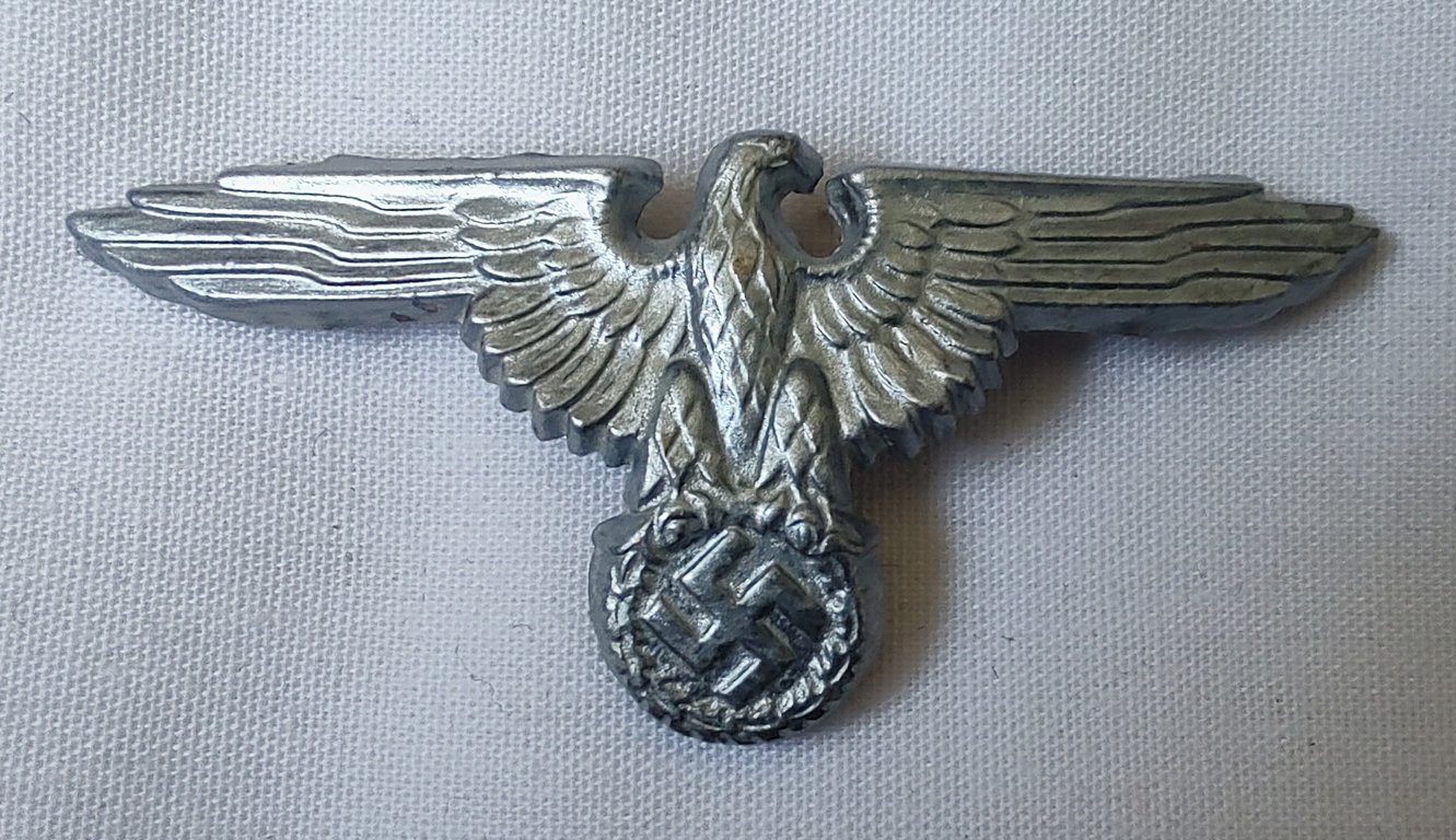 Reproduction Waffen-SS NCO/Officer aluminium visor TK and eagle