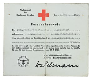 German DRK Memberpass  1940